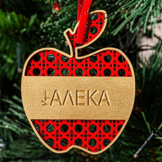 Ξύλινο Στολίδι Apple Name