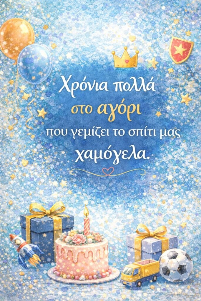 Ευχές για γενέθλια εγγονού. Χρόνια πολλά στο αγόρι που γεμίζει το σπίτι μας χαμόγελα.