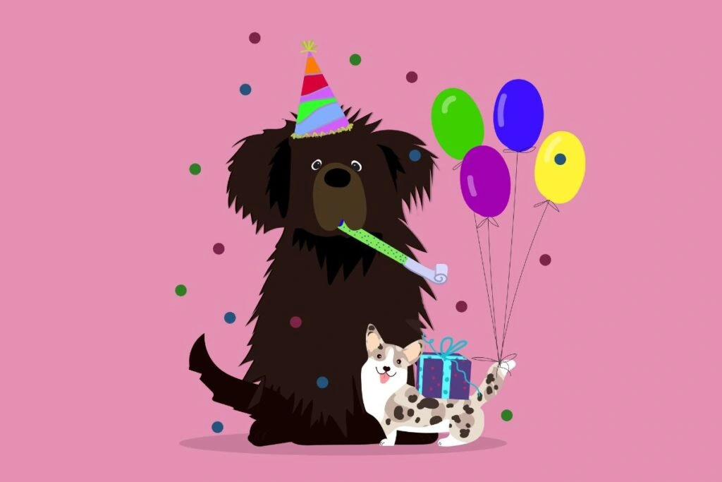 Άστεία εικόνα με ζωάκια και χρόνια πολλά