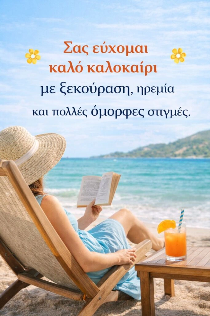 Ευχές για καλό καλοκαίρι σε δασκάλα