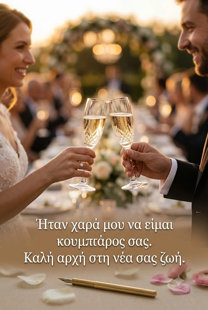 Ευχή για γάμο από κουμπάρο με πρόποση