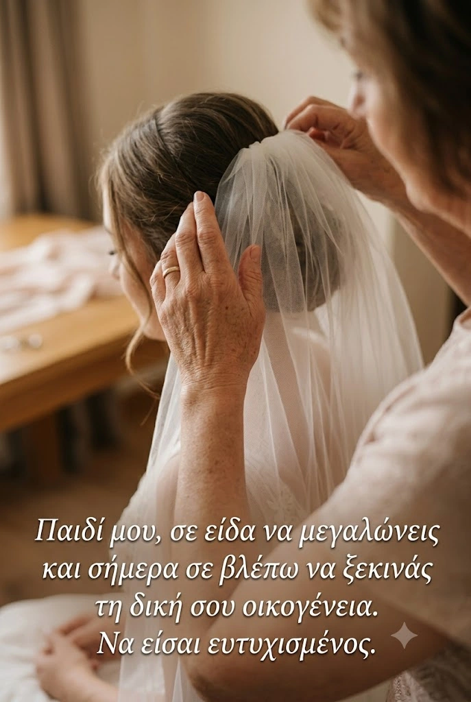 Ευχή για γάμο από γονείς σε ζεστή απεικόνιση