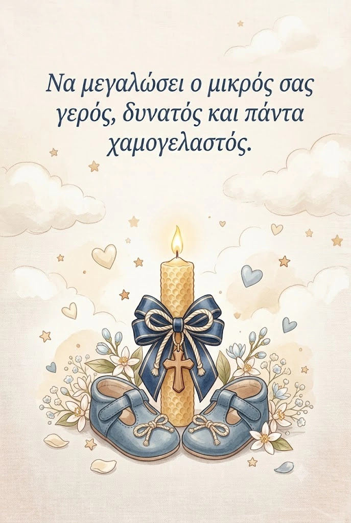 Ευχή για βάπτιση αγοριού