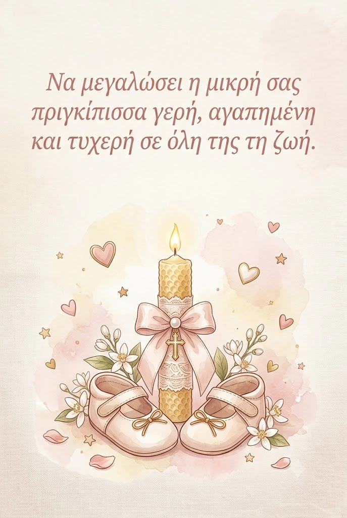 Ευχή για βάπτιση κοριτσιού