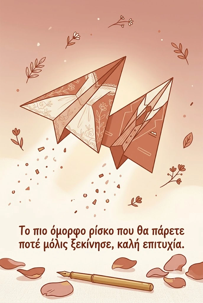 Πρωτότυπη ευχή για γάμο σε μοντέρνο σχέδιο