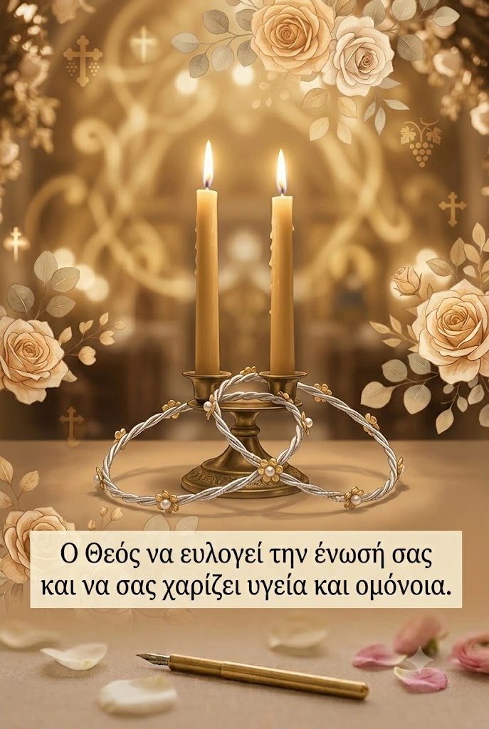 Χριστιανική ευχή για γάμο με στέφανα