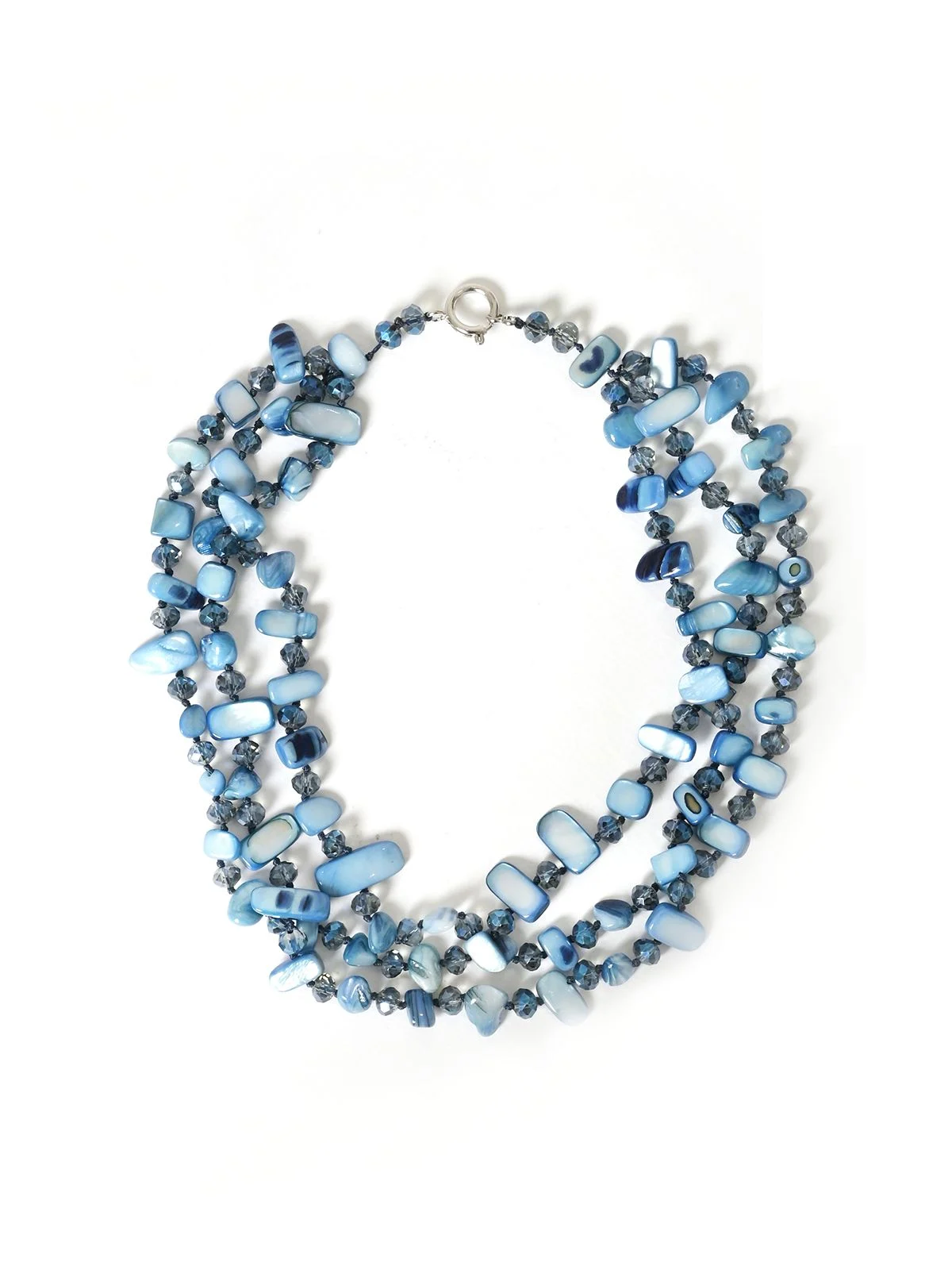 Κολιέ πολλαπλών σειρών με μπλε πέτρες