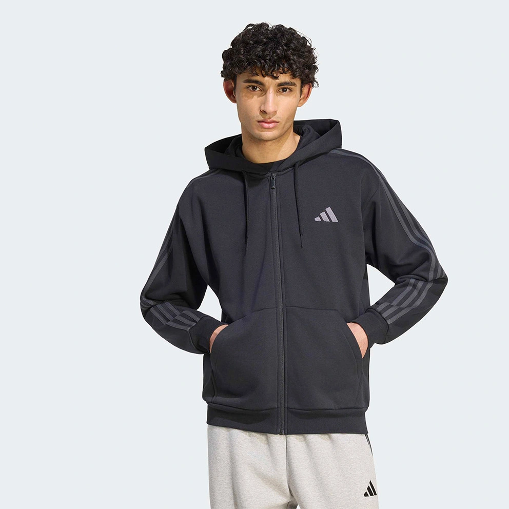 Adidas fleece φούτερ με κουκούλα 3 Stripes