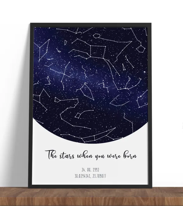 Κάδρο starmap προσωποποιημένο με αστερισμό