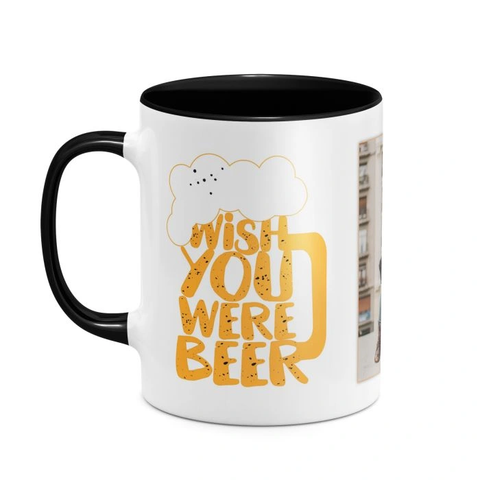 Κούπα Wish You Were Beer μαύρη