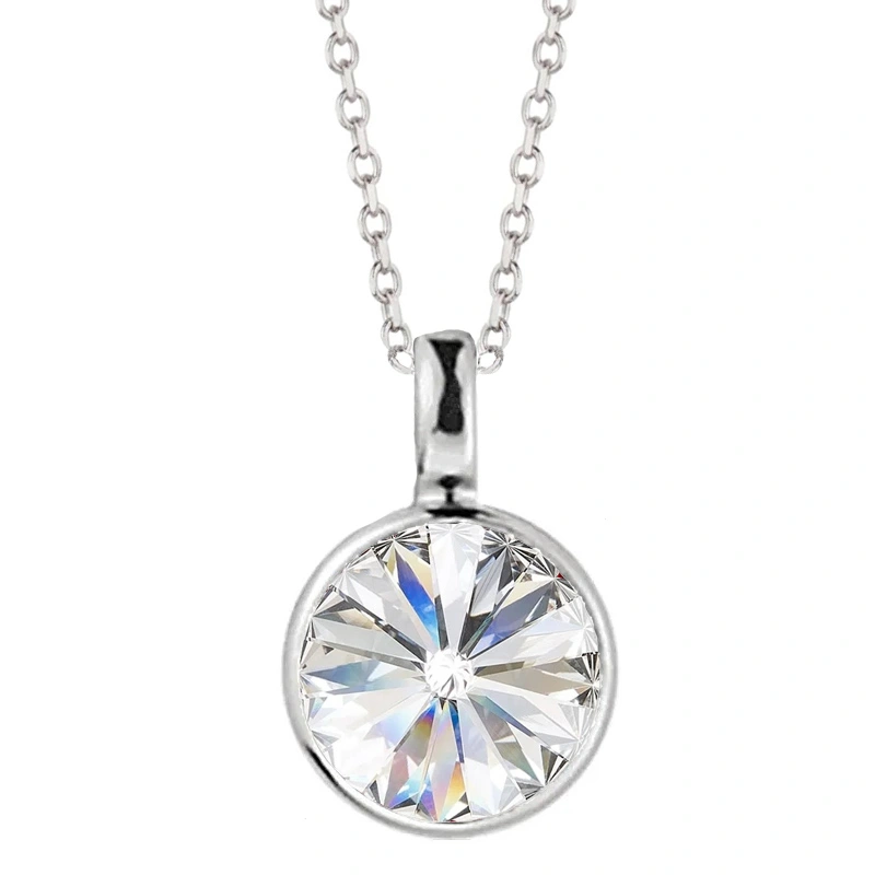 Ασημένιο χειροποίητο κολιέ με κρύσταλλο Swarovski