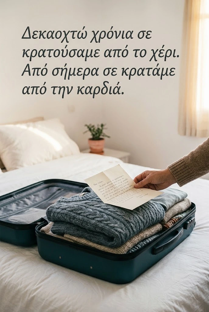 Γράμμα από τη μαμά μέσα στη βαλίτσα του παιδιού που φεύγει για σπουδές
