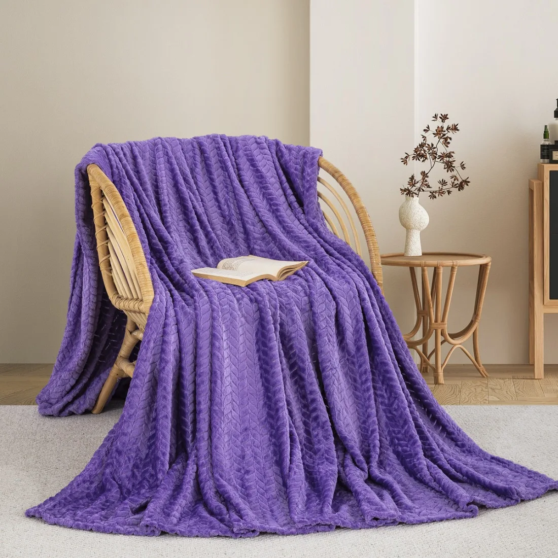 Κουβέρτα fleece μονή Adam Home μωβ