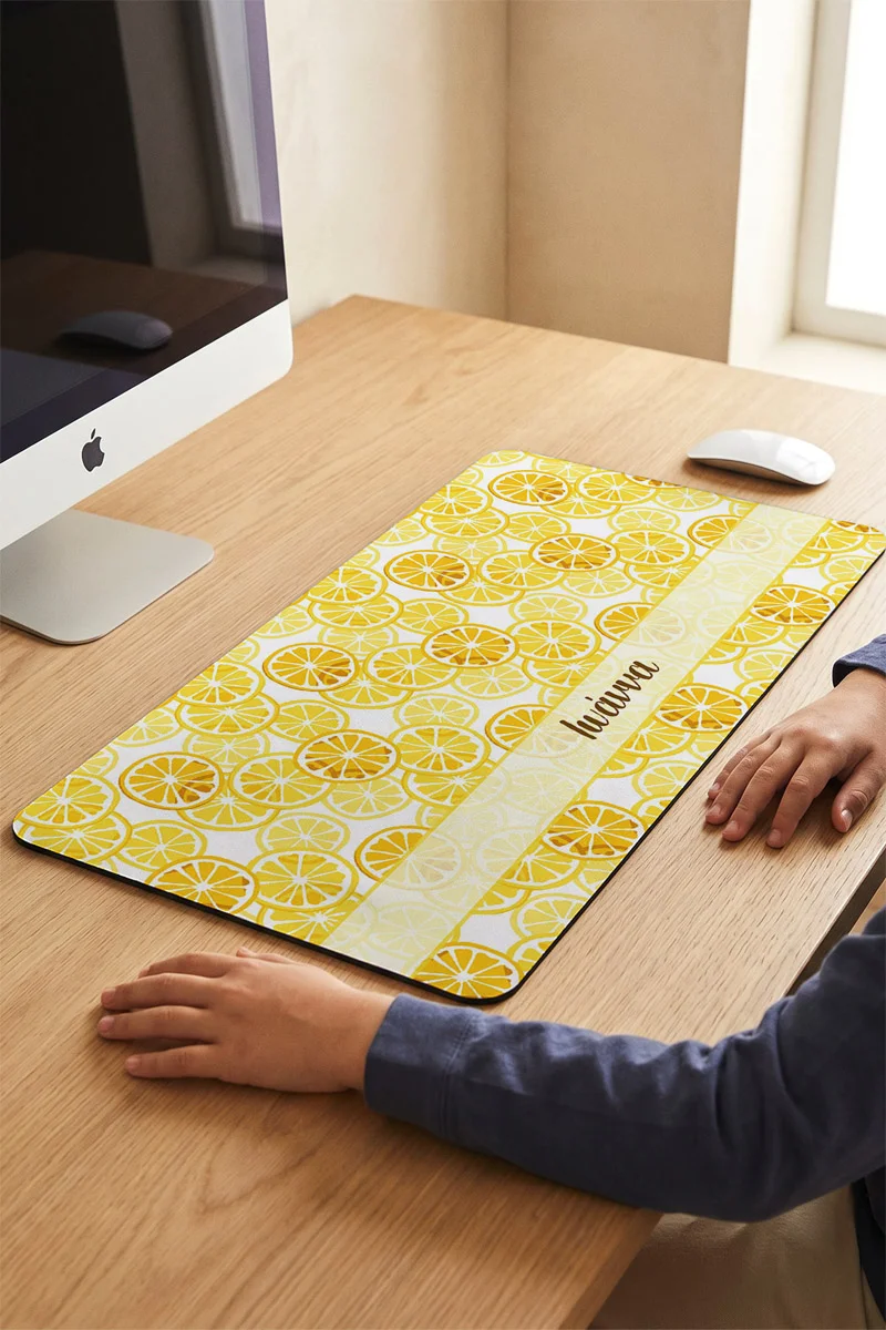Deskmat XXL γραφείου με λεμόνια
