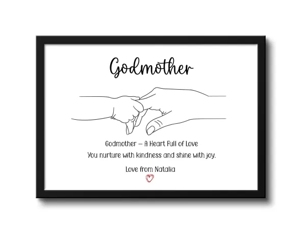 Κάδρο Godmother προσωποποιημένο για τη νονά