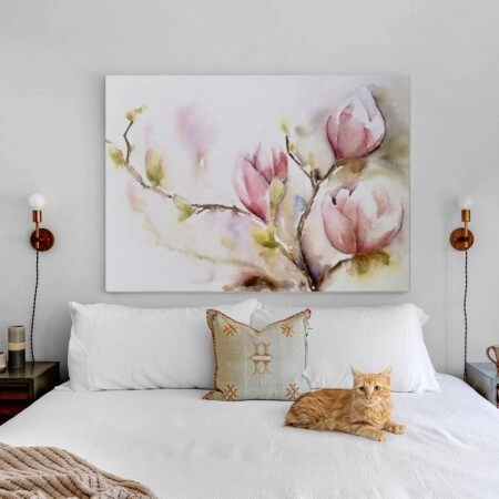 Πινακας σε καμβά WATERCOLOR MAGNOLIA FLOWERS - Μανολιες Sticky 1