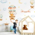Αυτοκολλητο τοιχου ANIMALS AND BALLOONS WATERCOLOR