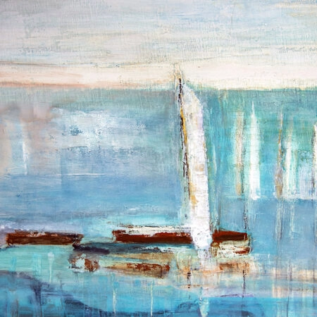 Πινακας σε καμβά ABSTRACT BOAT IN HARBOR - Λιμανια Sticky 6
