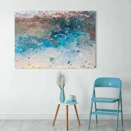 Πινακας σε καμβά ABSTRACT SEA WAVES - Παραλιες Sticky 4