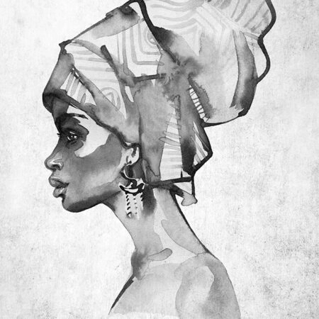 Πινακας σε καμβά AFRICAN WOMAN PROFILE - Πορτραιτα και Φιγουρες Sticky 5