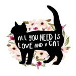 Πίνακας σε καμβά ALL YOU NEED IS LOVE AND A CAT