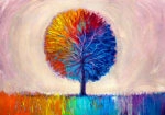 Πινακας σε καμβά ARTISTIC COLORFUL TREE