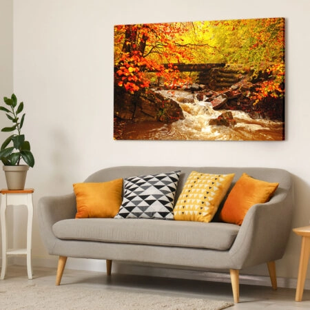 Πινακας σε καμβά AUTUMN RIVER - Λιμνες - Ποταμια