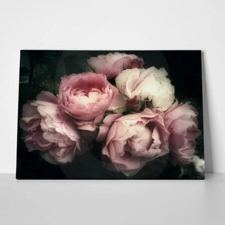 Πινακας σε καμβά BEAUTIFUL BOUQUET PINK ROSE FLOWERS - Τριανταφυλλα Sticky 1