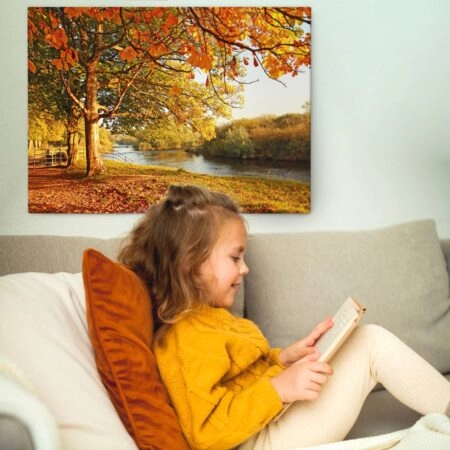 Πινακας σε καμβά BEAUTIFUL FALL PARK - Λιμνες - Ποταμια