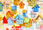 Πινακας σε καμβά BIRD HOUSES