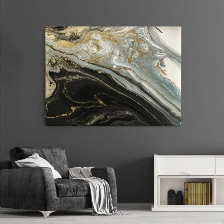 Πινακας σε καμβά BLACK AND GOLD ABSTRACT - Αφηρημενα και Abstract