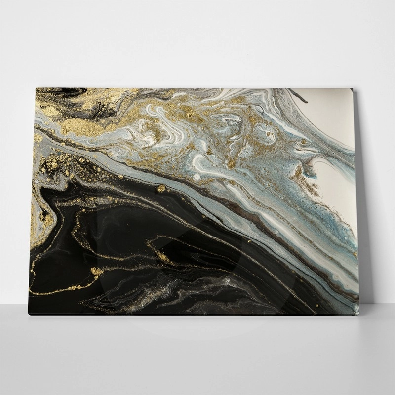 Πινακας σε καμβά BLACK AND GOLD ABSTRACT