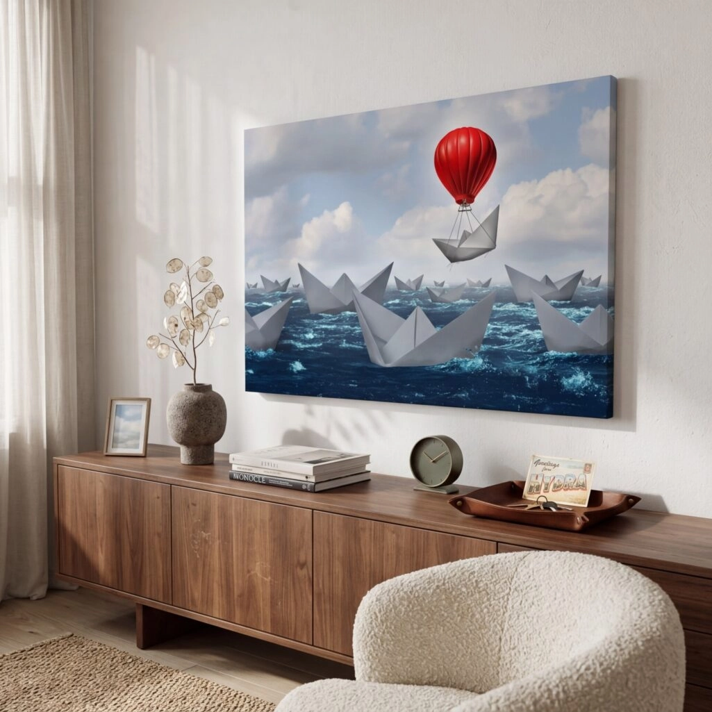 Πινακας σε καμβά BOAT RISING SYMBOLIC