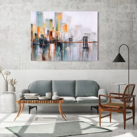 Πινακας σε καμβά BROOKLYN BRIDGE OIL PAINTING 2 - Εργα Τεχνης