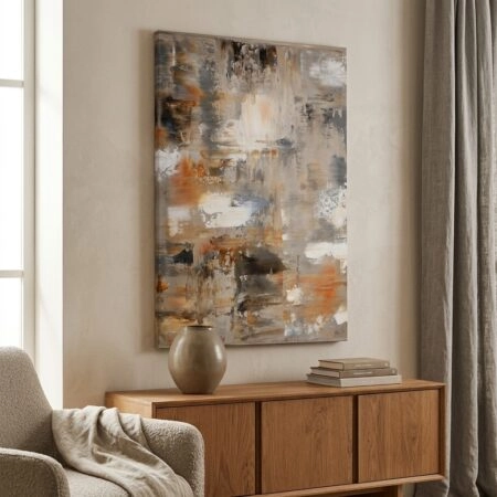 Πινακας σε καμβά BROWN AND GREY - Αφηρημενα και Abstract Sticky 4