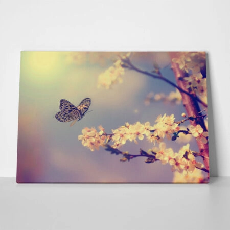 Πινακας σε καμβά BUTTERFLY TREE - Πεταλουδες Sticky 1