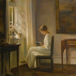Πίνακας CARL HOLSOE INTERIOR WITH A WOMAN READING
