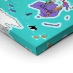 Πινακας σε καμβά COLOR ILLUSTRATION WORLD MAP