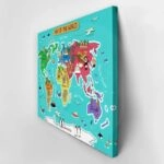 Πινακας σε καμβά COLOR ILLUSTRATION WORLD MAP