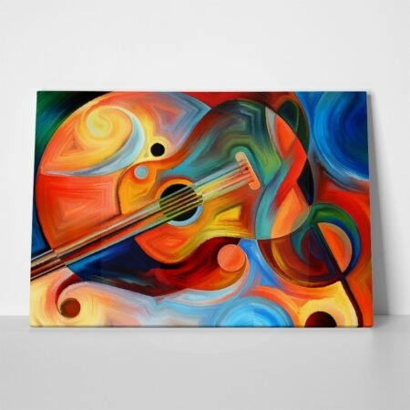 Πινακας σε καμβά COLOURFUL ABSTRACT GUITARS - Κιθαρα