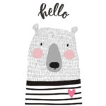 Πίνακας σε καμβά CUTE CARD HAND DRAWN BEAR