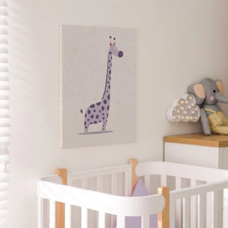 Πινακας σε καμβά PURPLE CUTE GIRAFFE - Παιδικοι και set