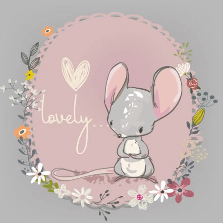 Πίνακας σε καμβά CUTE LITTLE MOUSE - Παιδικοι και set Sticky 4