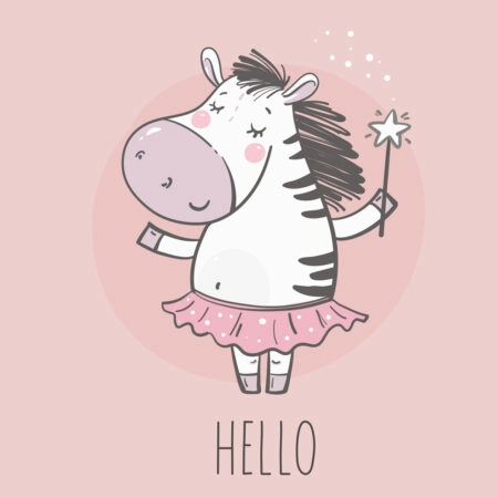 Πίνακας σε καμβά CUTE LITTLE ZEBRA PRINCESS - Παιδικοι και set Sticky 4