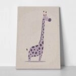 Πινακας σε καμβά PURPLE CUTE GIRAFFE