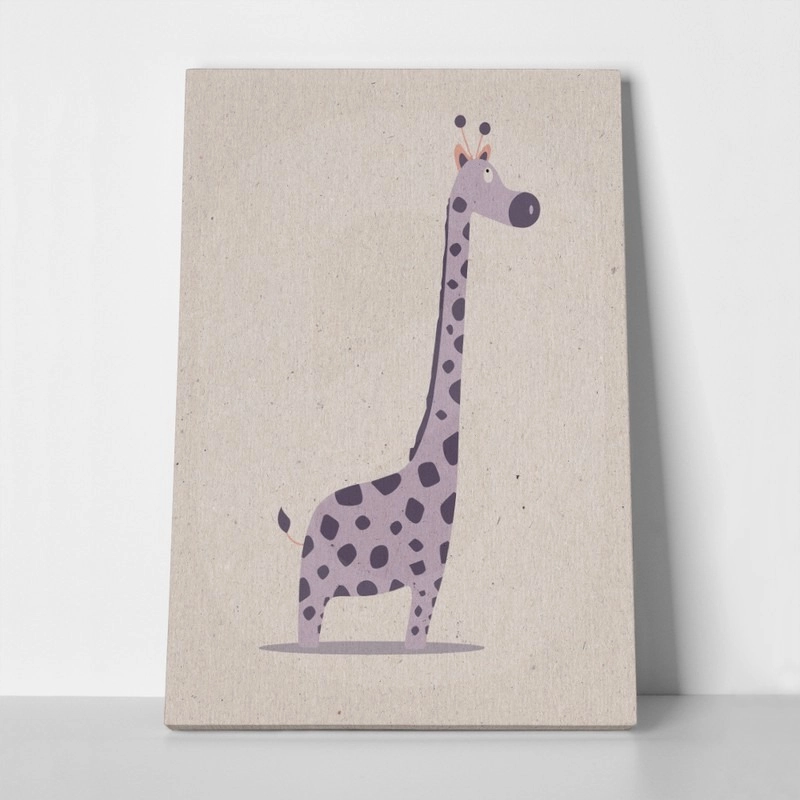 Πινακας σε καμβά PURPLE CUTE GIRAFFE