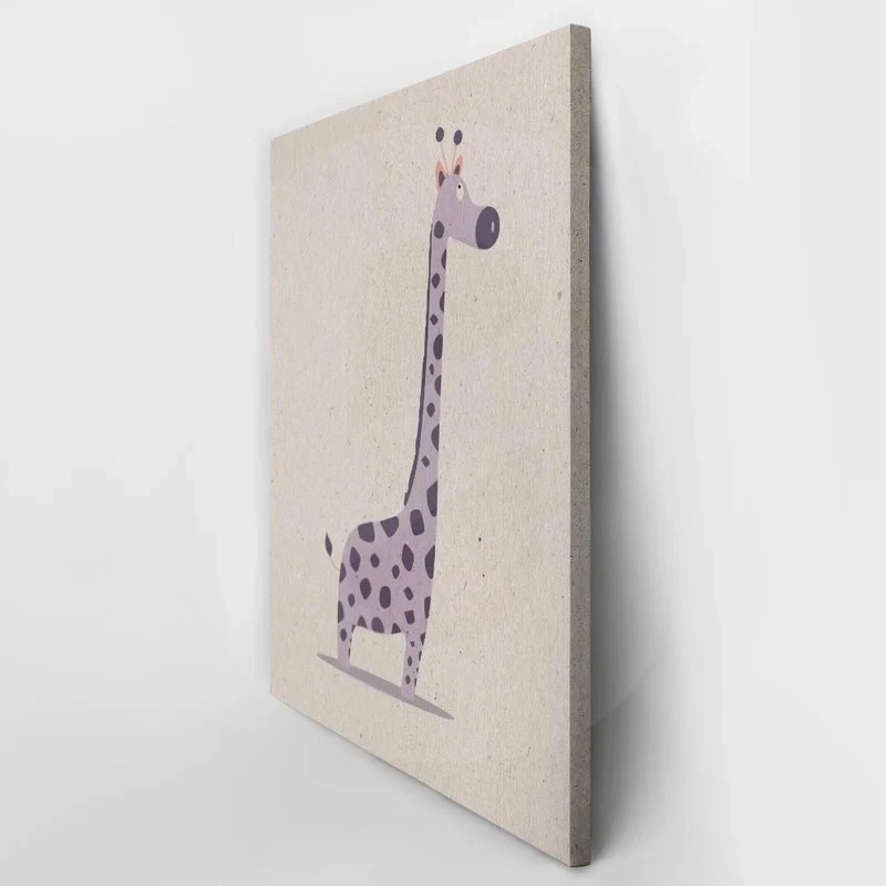 Πινακας σε καμβά PURPLE CUTE GIRAFFE