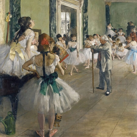 Τετράγωνος Πίνακας DEGAS - THE DANCING LESSON - Αντιγραφα ζωγραφων Sticky 4