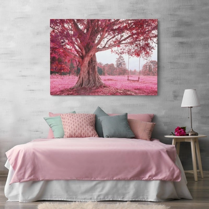 Πινακας σε καμβά FANTASTIC SWING ON TREE PINK