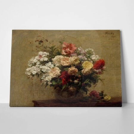 Πινακας σε καμβά FANTIN LATOUR - SUMMER FLOWERS - Αντιγραφα ζωγραφων Sticky 1